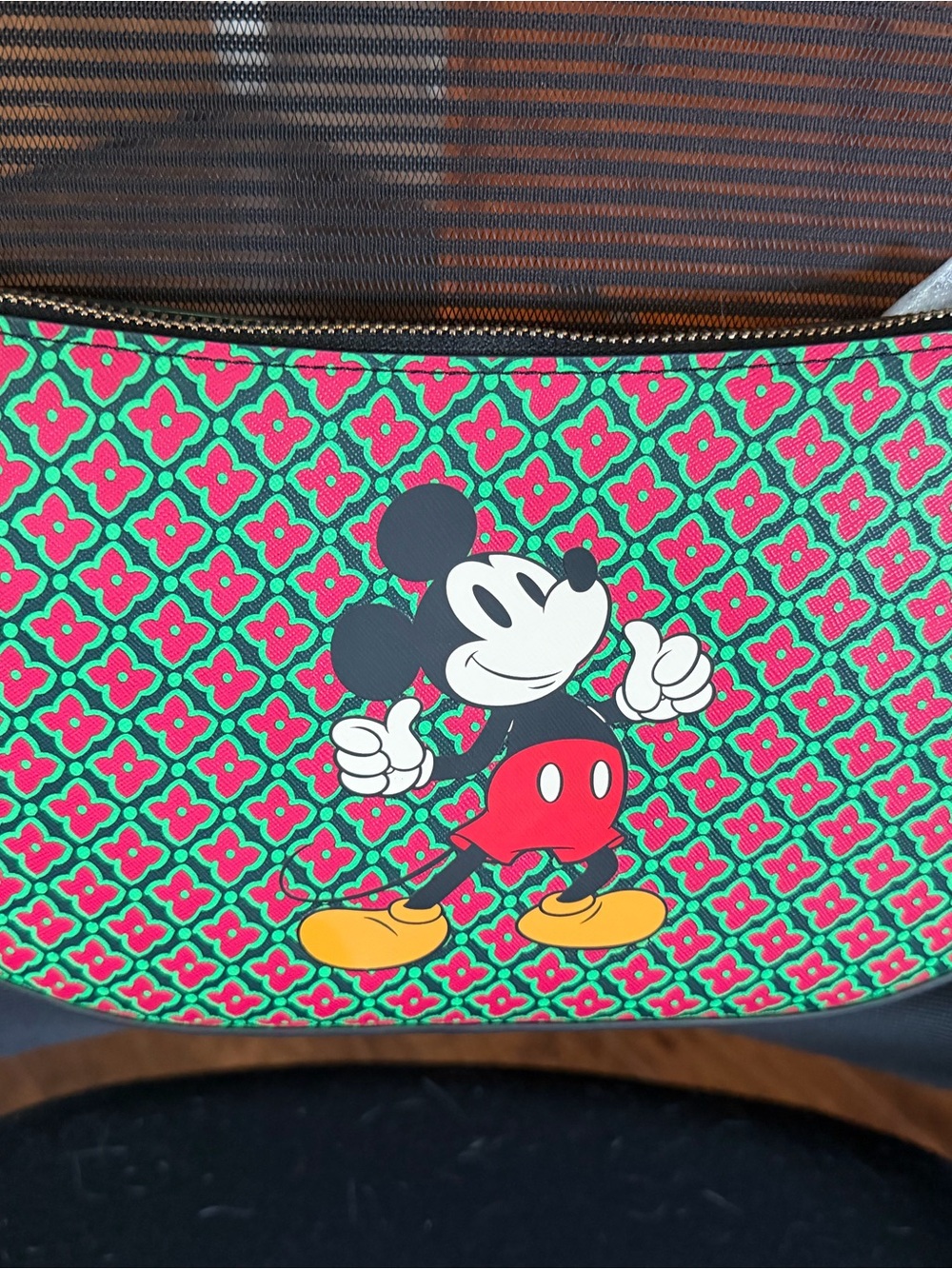 Vera Bradley Mickey Mouse Crossbody Bag - Green & Pink